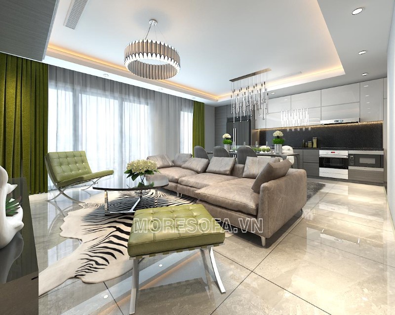 Ghế sofa góc da hiện đại cao cấp